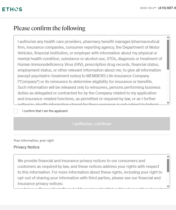 Ethos Life Insurance Review (2026): Fast, Easy Coverage — But Is It Right for You? 2 FireShot Capture 022 RX consent Ethos app.ethoslife.com