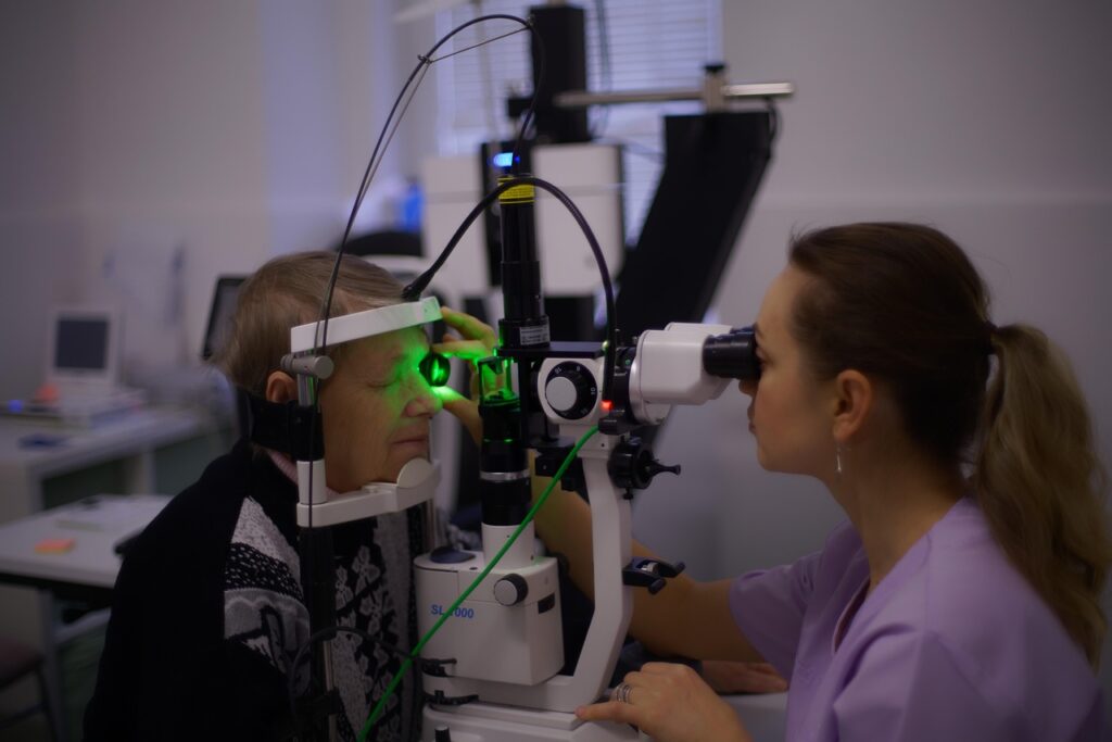 Life Insurance for Diabetic Retinopathy 1 Person having diabetic eye exam to monitor retinal health - relevant for diabetic retinopathy and life insurance considerations.